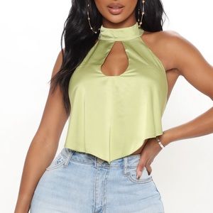 Lime Halter Top